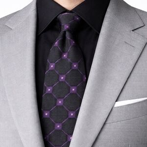 Tommy Hilfiger Black and Purple Men's Neck Tie One Size